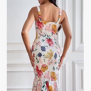 Floral Ruffle Bodycon Dress